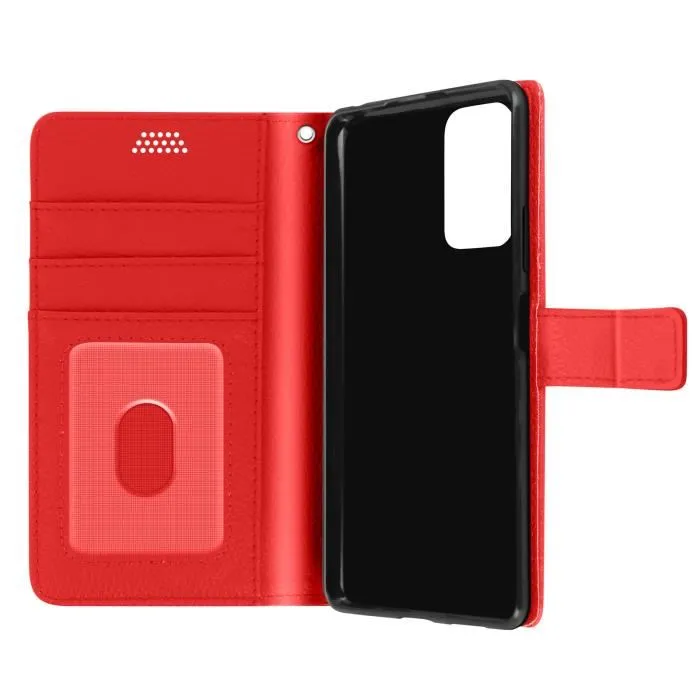 Housse pour Xiaomi Redmi Note 10 Pro Porte-carte Fonction Support Vidéo Rouge - Neuf