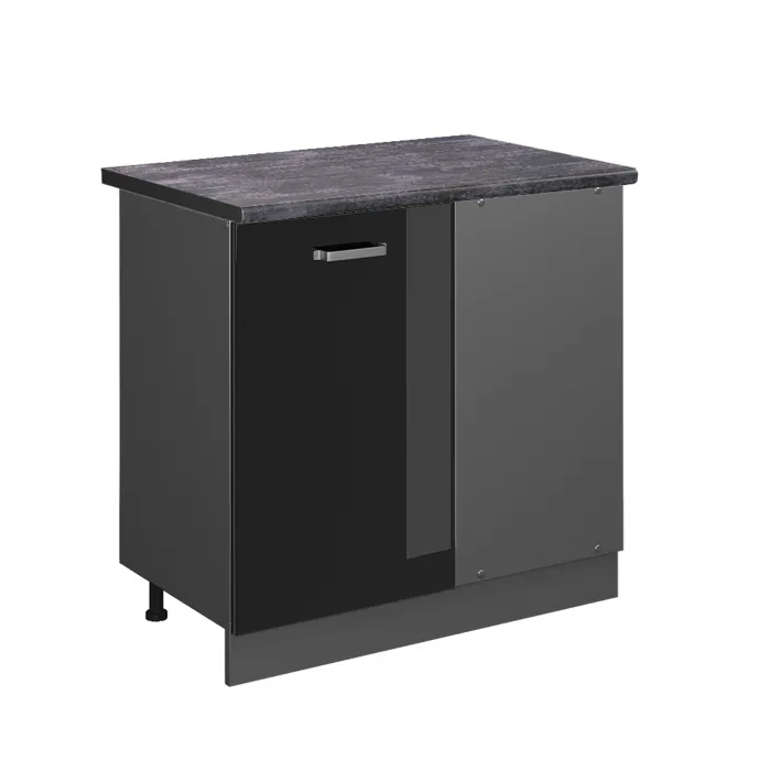 Vicco Meuble dangle Noir Haute brillance/Anthracite 86cm plan de travail Anthracite