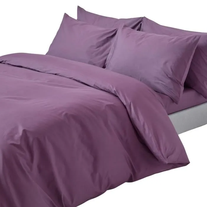 Parure De Lit 260x220cm - Coton Égyptien 200tc - Raisin - Homescapes