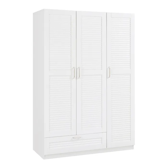 Armoire de chambre Finning 7 étagères 1 tiroirs MDF 176 x 120 x 52 cm blanc en.casa