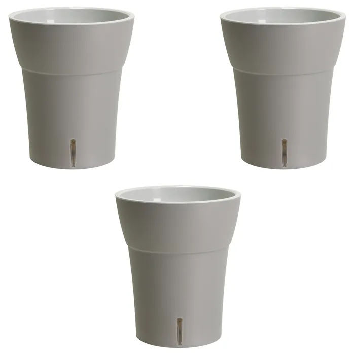 Lot de 3 pots pour orchidées avec réserve d'eau - Dali-dea gris clair 2 litres GT Garden