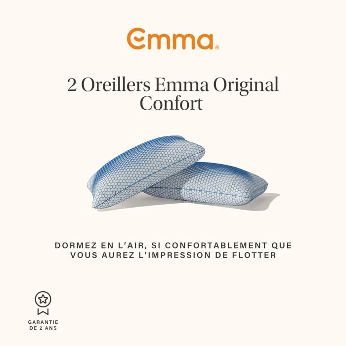 Emma Pack X2 Oreillers Original Confort Elite 40x70