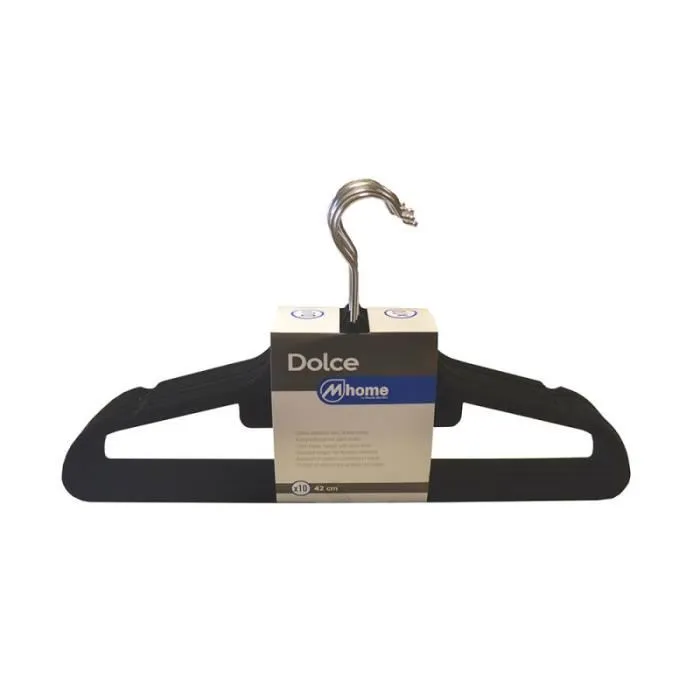 Cintres - EDM - Dolce - 42 cm - Velours anti-glisse - Lot de 10
