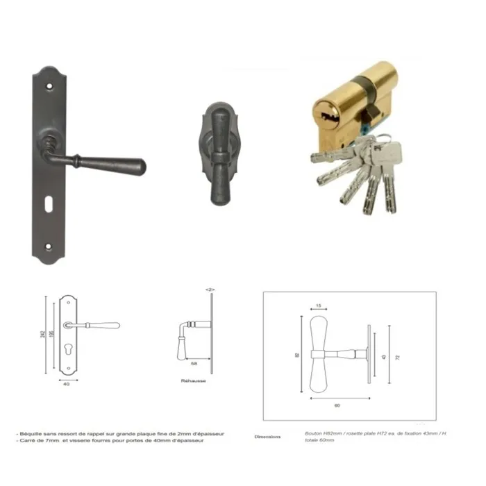 Poignee, Barillet Et Bouton De Porte D'entre 010403rfp Gd Menuiseries