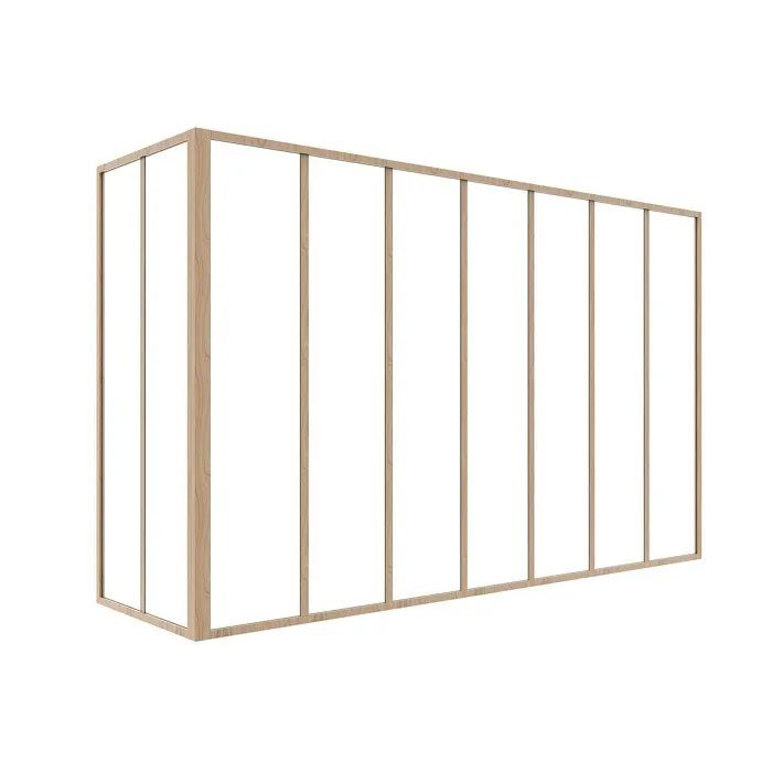 Verrière d'angle d'atelier en aluminium thermolaqué naturel clair 210 x 60 x 130 cm (L x l x H) - BAYVIEW