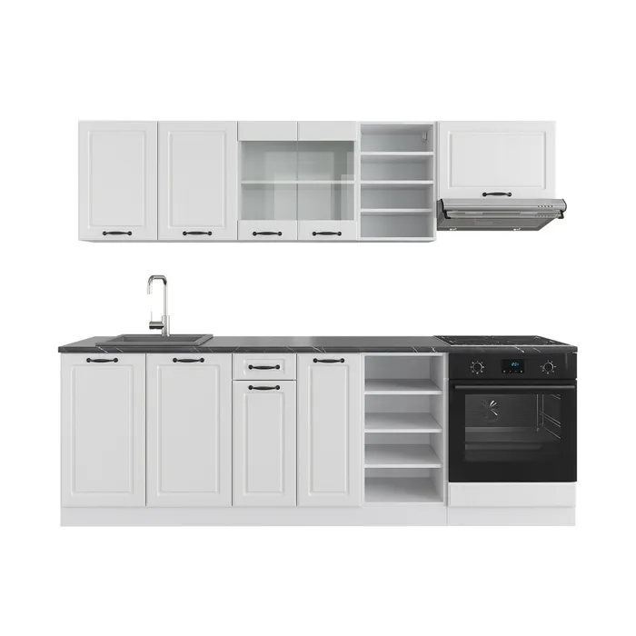 Vicco Cuisine Blanc campagne/blanc 240cm, PT Anthracite