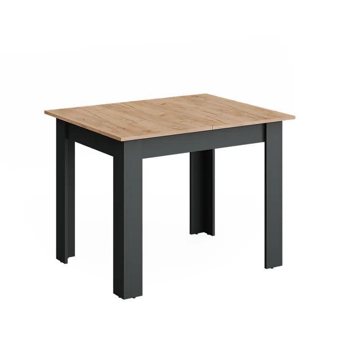 Vicco Table de salle à manger Anthracite/Chêne de force doré 100-140 x 80 cm extensible