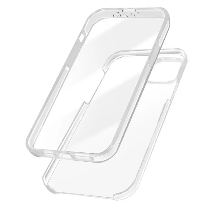 Coque Pour Iphone 14 Intégrale Arrière Rigide Et Avant Souple Transparent