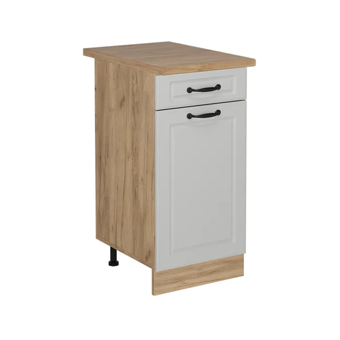 Vicco Meuble cuisine Blanc campagne 40cm, PT Chêne