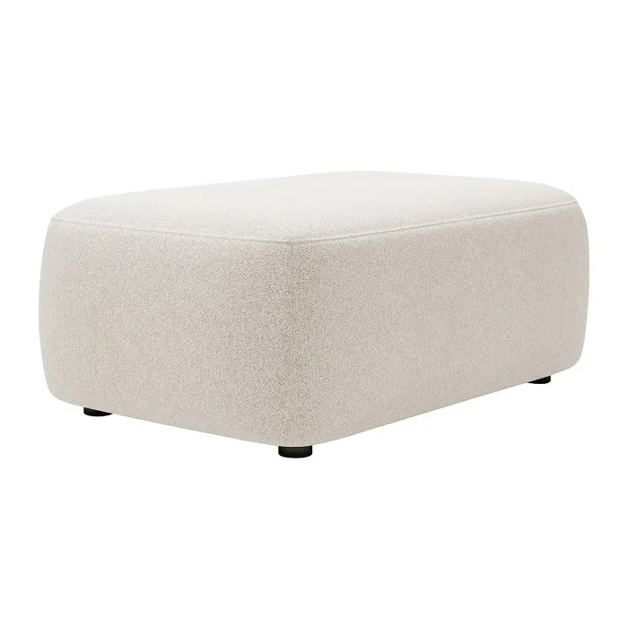 Pouf en tissu chiné crème DAVISO