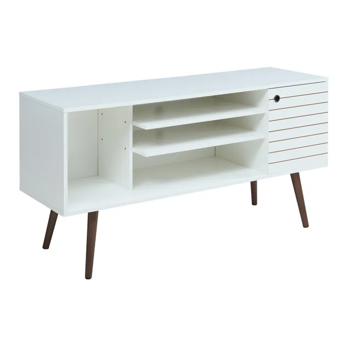 Meuble TV Vare 130 x 40 x 66 cm blanc en.casa