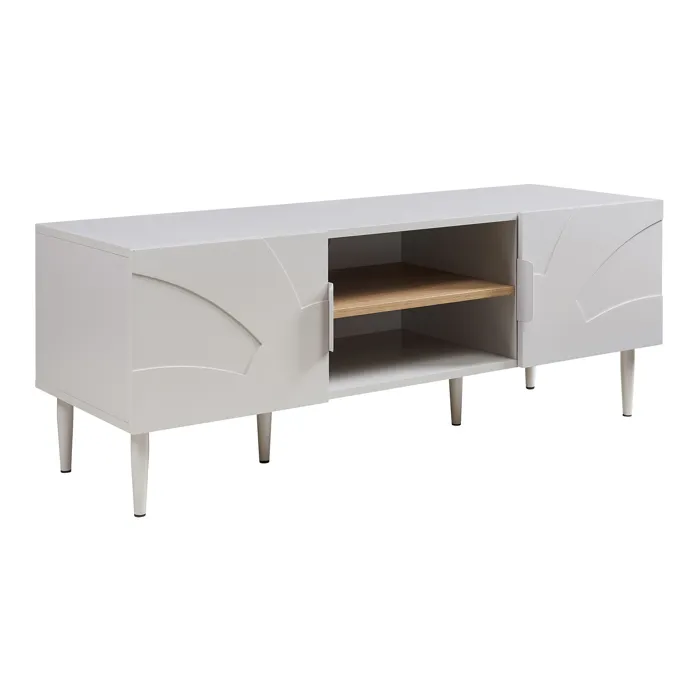 Meuble TV Starvili avec 2 portes 120 x 40 x 45 cm beige en.casa