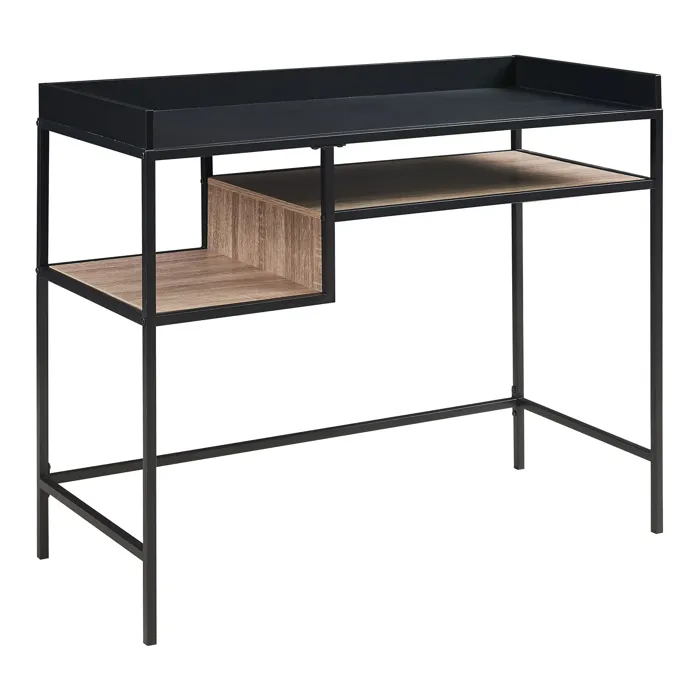 Bureau Belana 100 x 43 x 82 cm noir / effet chêne en.casa