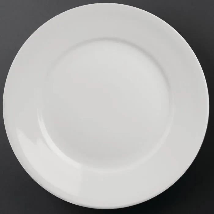 Assiettes À Bord Large En Porcelaine Blanche 280 Mm Athena Hotelware - Lot De 6