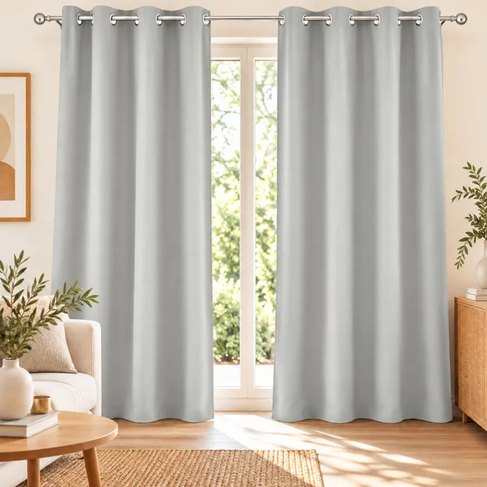 Rideau obscurcissant à œillets 135 x 240 cm Lot de 2 Uni Perle