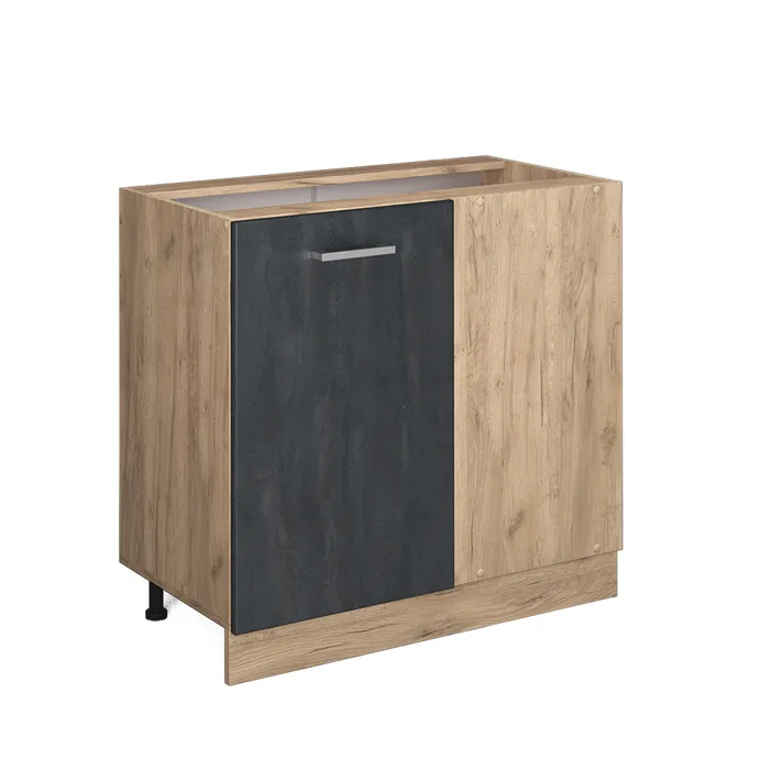 Vicco Meuble dangle Béton noir/Chêne doré 86cm sans plan de travail