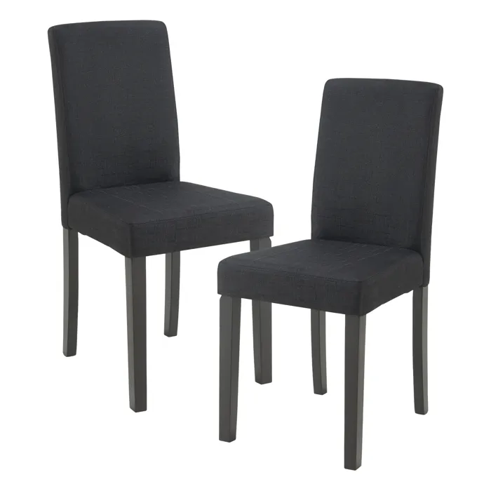 Lot de 2 chaises de salle à manger Hamburg noir en.casa