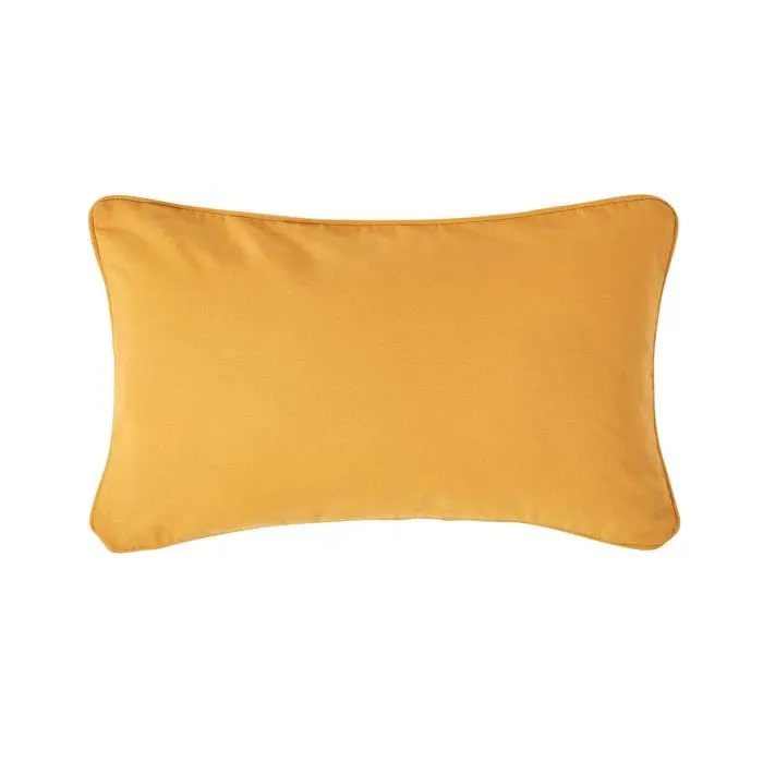 Housse Coussin Uni Jaune Moutarde 30x50cm - Homescapes