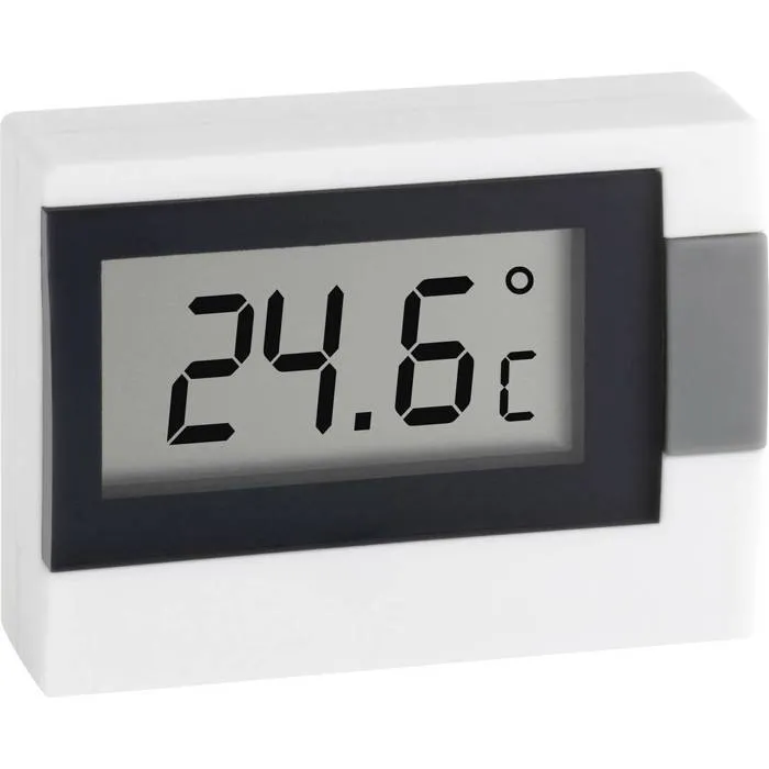 Thermomètre intérieur compact TFA Dostmann 30.2017.02 SB - blanc, gris, noir
