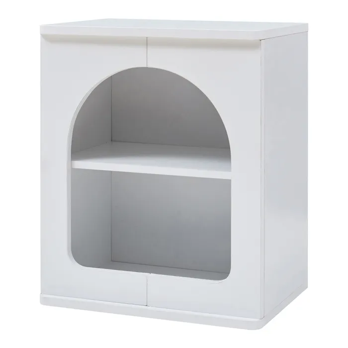 Table de chevet Trorhun 48 x 40 x 30 cm blanc en.casa