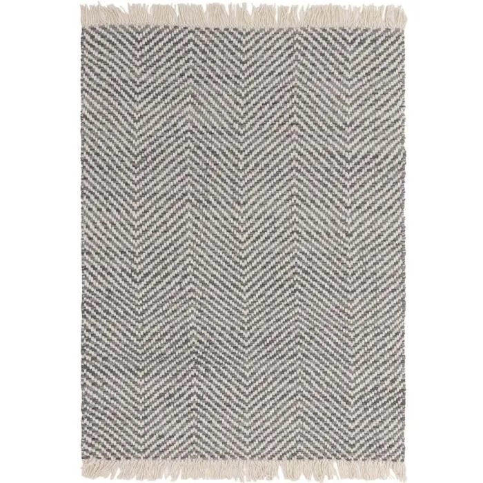 Tapis salon et chambre en jute et coton VIGA 200x290 cm