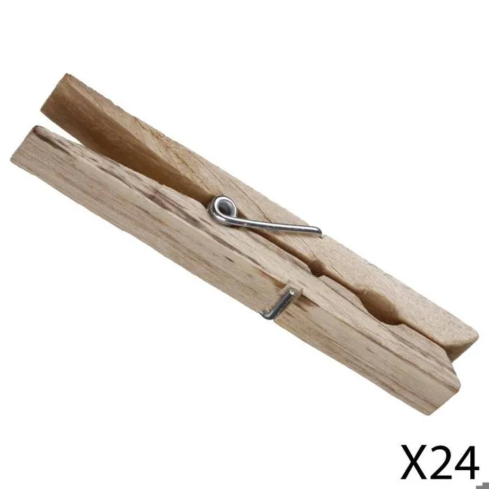 Lot De 24 Pinces À Linge En Bois - 5five