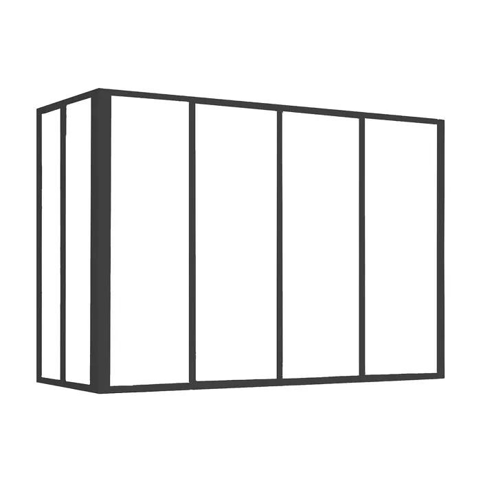 Verrière d'angle atelier en aluminium thermolaqué noir 120 x 60 x 130 cm (L x l x H) - BAYVIEW