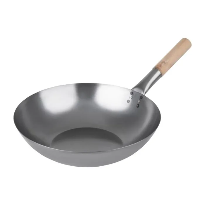 Wok Fond Plat En Acier Doux 36 Cm - Vogue
