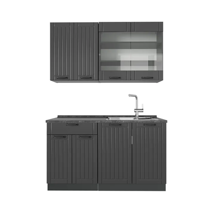 Vicco Cuisine Gris foncé 140cm sans PT