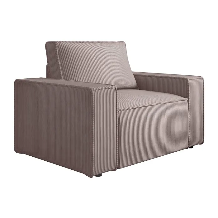 Fauteuil en velours côtelé mauve AMELIA