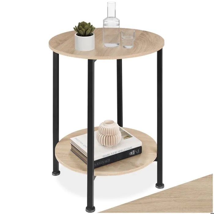 Table d'appoint style industriel Bois clair industriel, Chêne Sonoma
