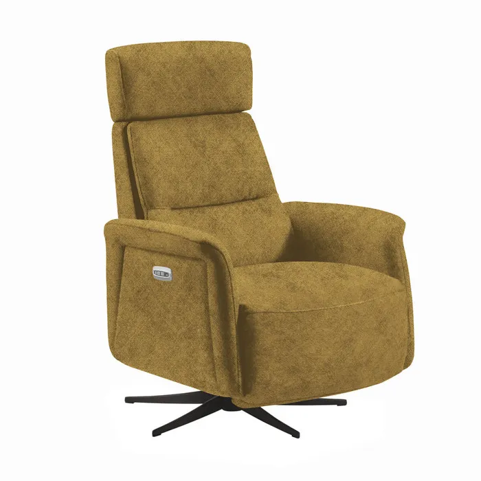 Nazare - Fauteuil Relax Electrique Microfibre Moutarde