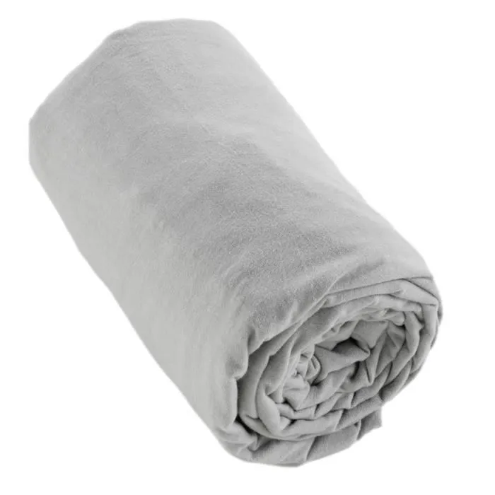 Drap Housse 90x190 +30 Cm Flanelle De Coton Candice Brume