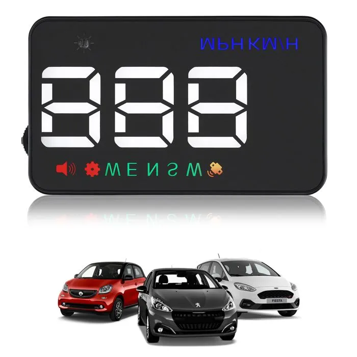 Affichage Tête Haute GPS FISHTEC Vitesse Direction Alarme Luminosité Auto Écran Ou Pare Brise Support Silicone 8-18V