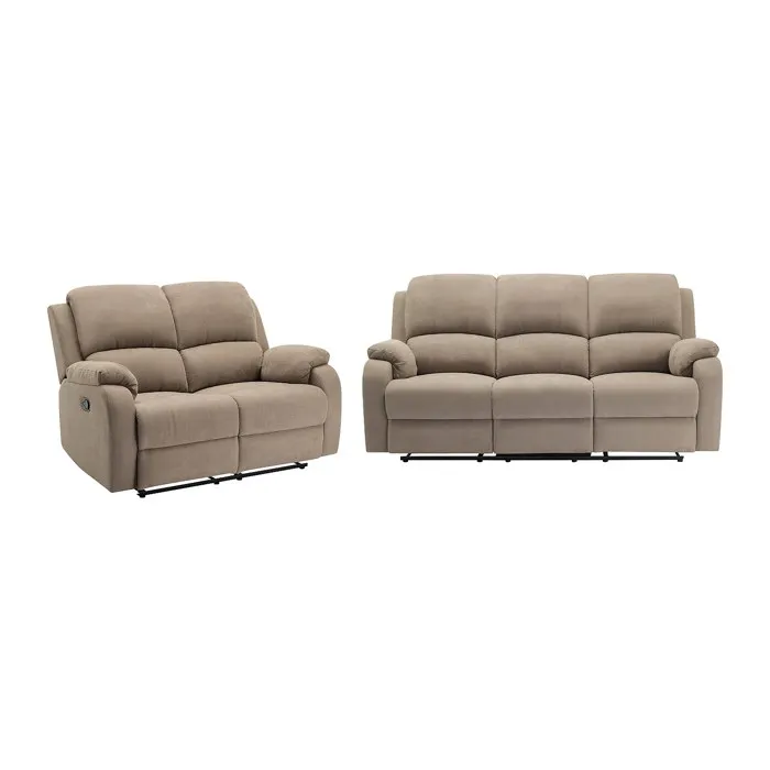 Canapé 3 places et 2 places relax en microfibre taupe BRODY