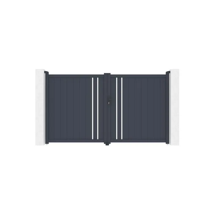 Portail battant 3m GIONA H.180 aluminium gris