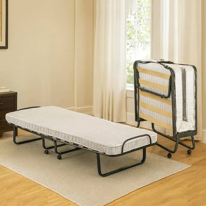 Lit Pliant Tellus, Matelas Inclus Blanc