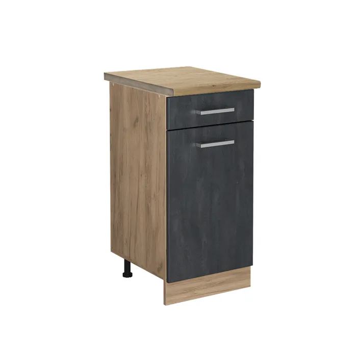 Vicco Meuble cuisine Béton noir/Chêne doré 40cm plan de travail Chêne doré