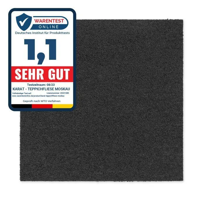 Dalles de moquette autoportantes Moscou, Anthracite 50 x 50 cm