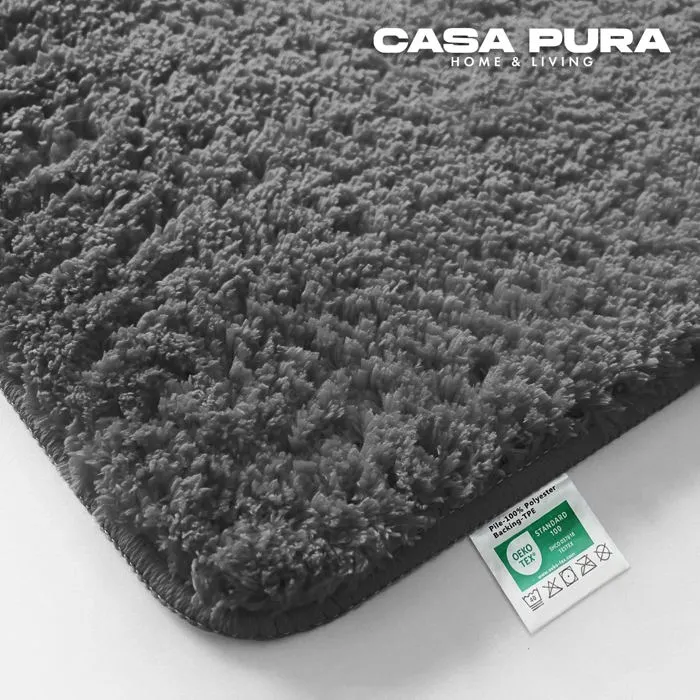 Tapis De Bain Sky Uni Gris Sombre 70 X 120 Cm