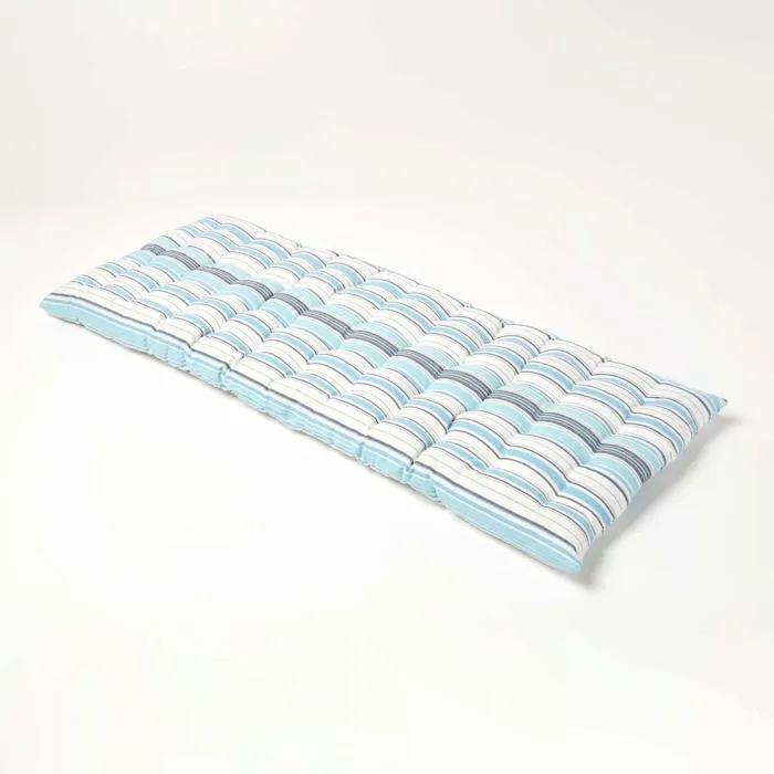 Coussin Pour Banc De Jardin 2 Places Rayures Bleues - Homescapes