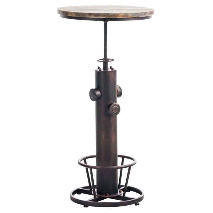 Table Haute Table De Bar Style Industriel Hauteur Réglable Repose-pieds Bronze Tab10021