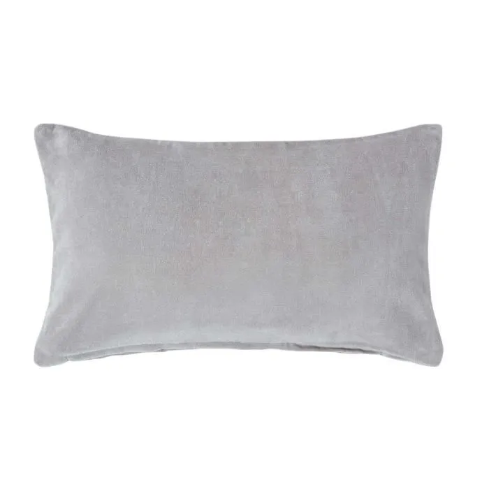 Housse De Coussin En Velours Gris Clair, 30x50cm - Homescapes