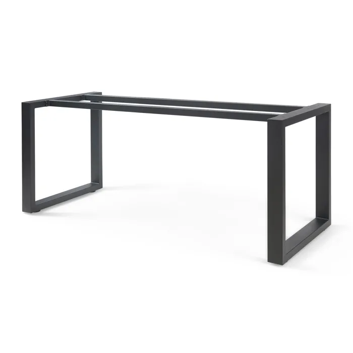 Piétement de table Vestmalu acier laqué 140 x 70 x 72 cm noir en.casa