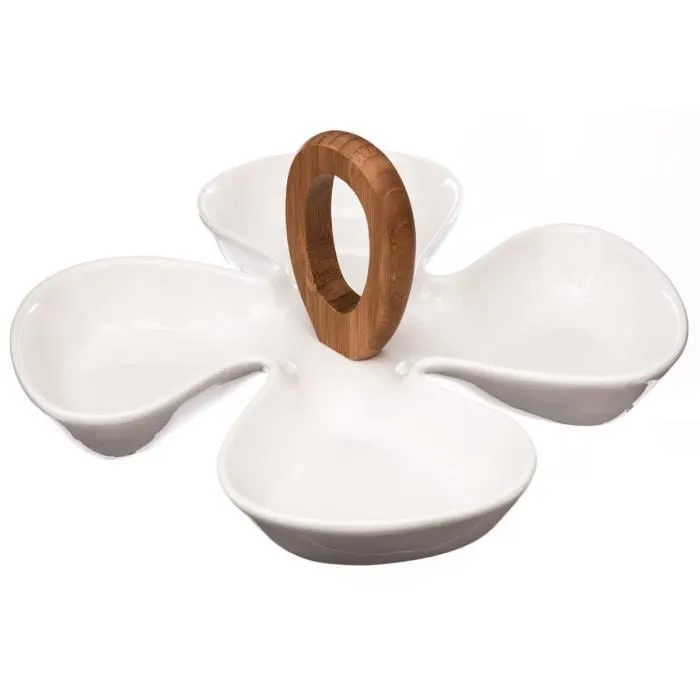 Plat Apéritif Avec Poignée Bambou - Sg Secret De Gourmet