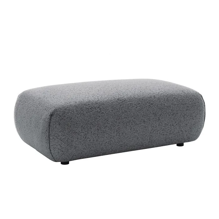 Pouf en tissu chiné gris MONELIA
