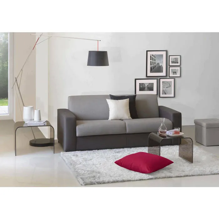 Canapé Fixe,en Tissu,gris, Anthracite,200x95h90 Cm