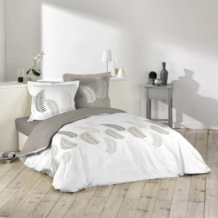 Housse de couette 220x240 cm + 2 taies 100% coton Goyave