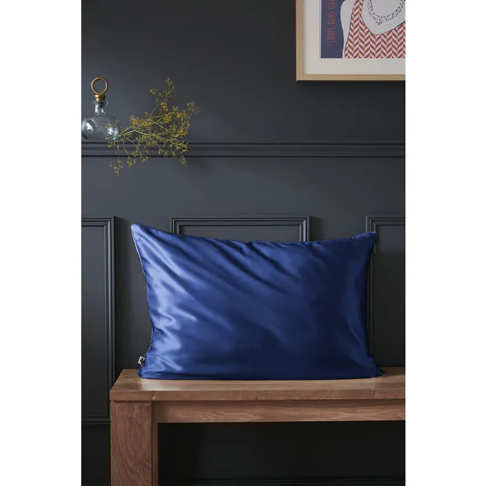 Taie d'Oreiller 50 x 70 cm 100 % Soie de Mûrier Soanne Bleu Crépuscule