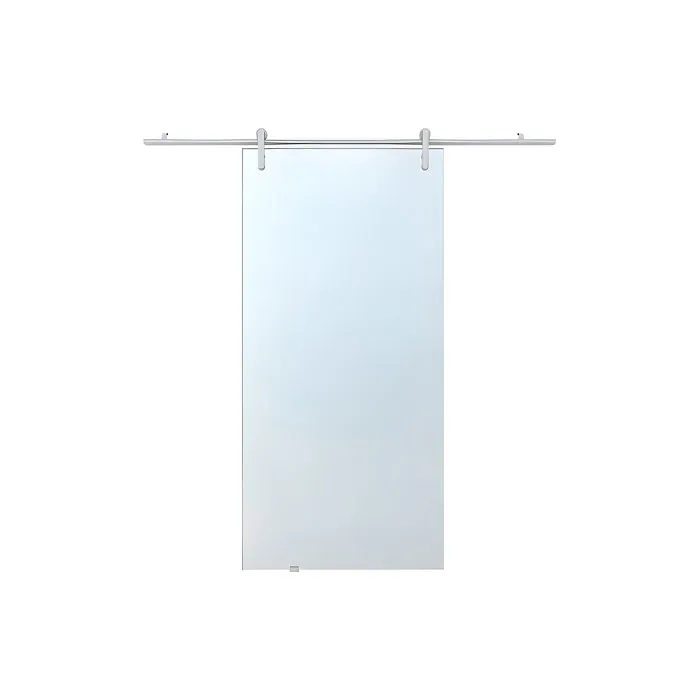 Porte coulissante avec système en applique CLEAVER - H205 x L83 cm - Verre trempé dépoli